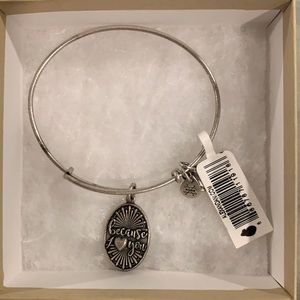 Alex and Ani Because I love you silver bracelet